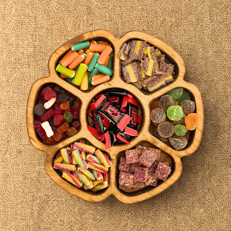 سینوا sinoova اردوخوری چوبی گرد 7 خانه SP02-3