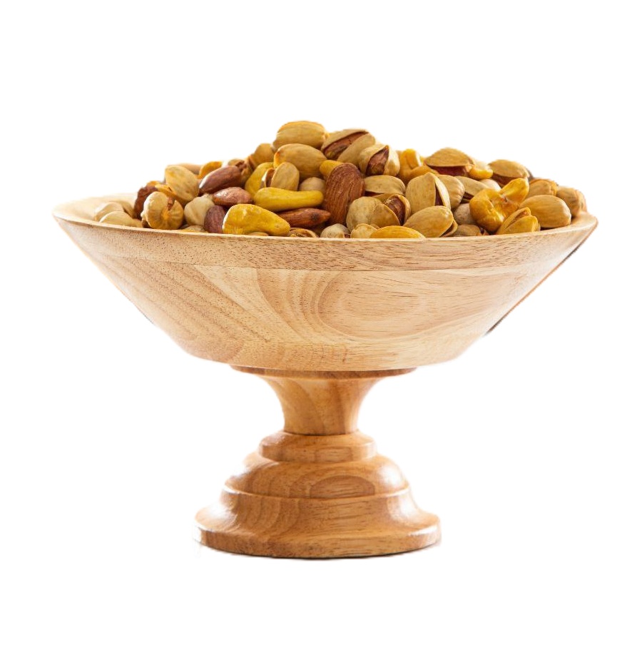 سینوا-ظرف شکلات چوبی گرد پایه‌دار CH01 مناسب پذیرایی