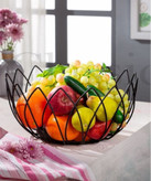 سبد میوه خوری سینوا سایز بزرگ مشکی طرح لاله