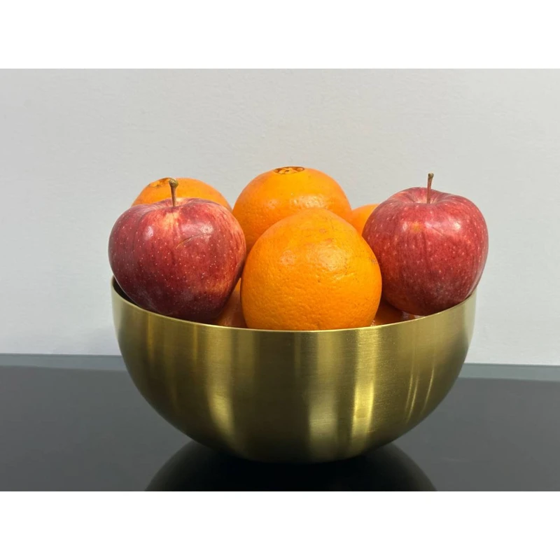 کاسه استیل طلایی سینوا مناسب سرو آجیل و دسر